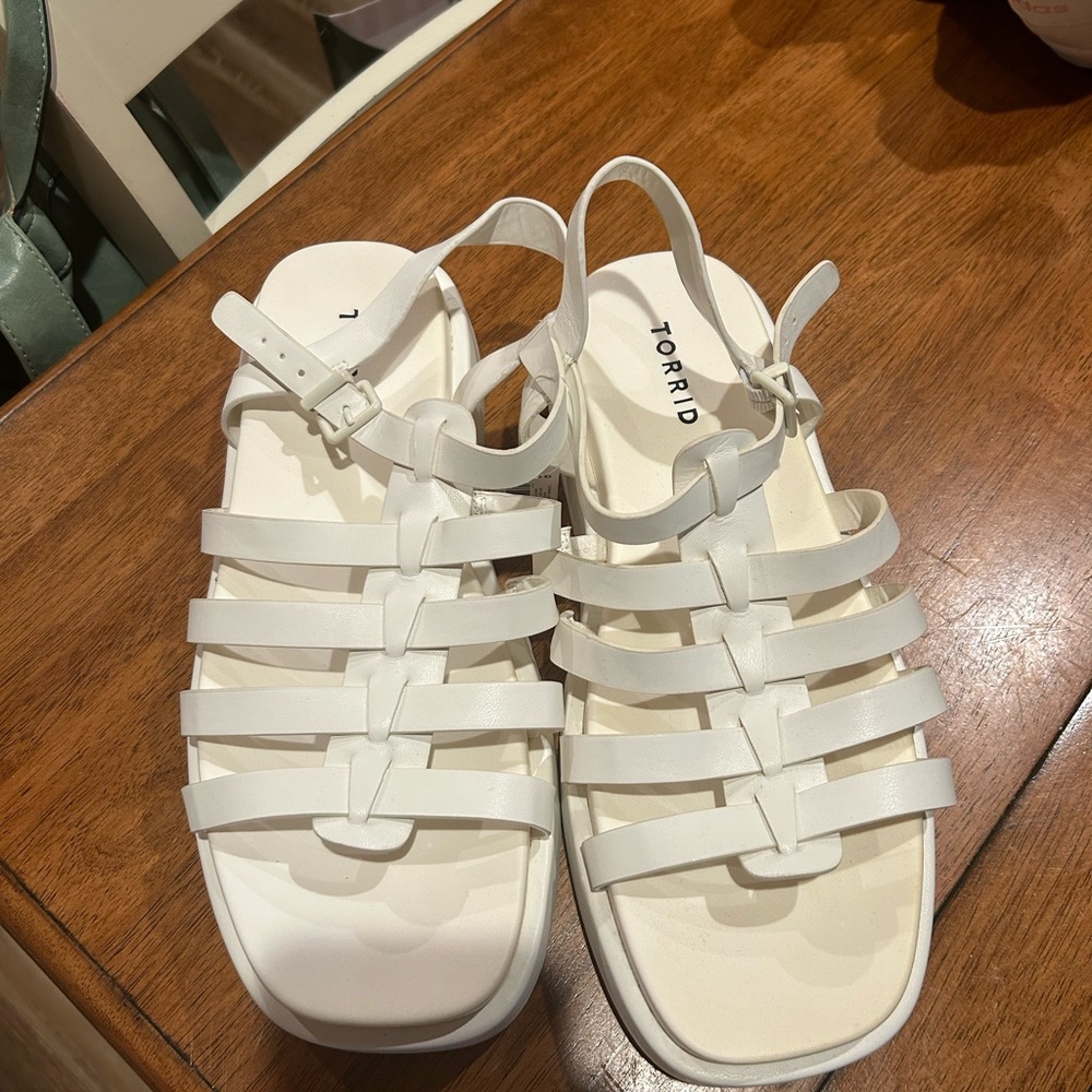 Torrid White Gladiator Sandals with Chunky Sole